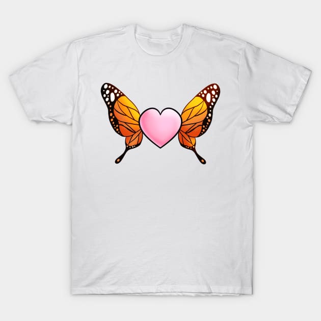 Butterfly Heart T-Shirt by Elora0321